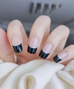 BLACK FRENCH - UV GEL NAIL STICKERS GNG258