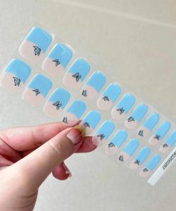 BLUE BUTTERFLY KISSES - UV GEL NAIL STICKERS GNG287