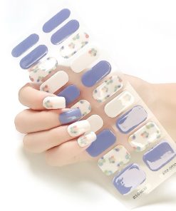 lil baby flower with blue - UV GEL NAIL STICKERS GNG030