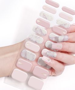 PINK MARBLE - UV GEL NAIL STICKERS GNG171
