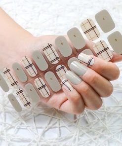 BEIGE WITH JK - UV GEL NAIL STICKERS GNG11